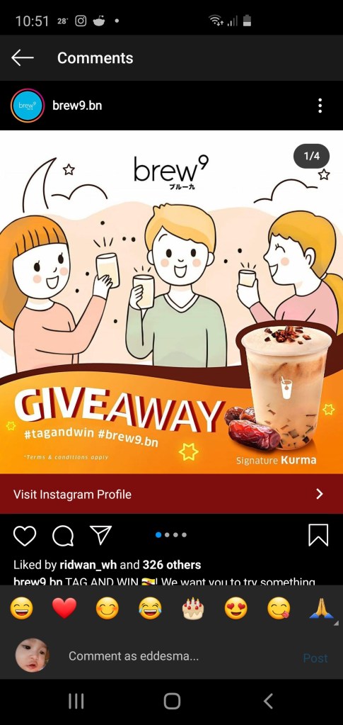 Brew9 Instagram giveaway