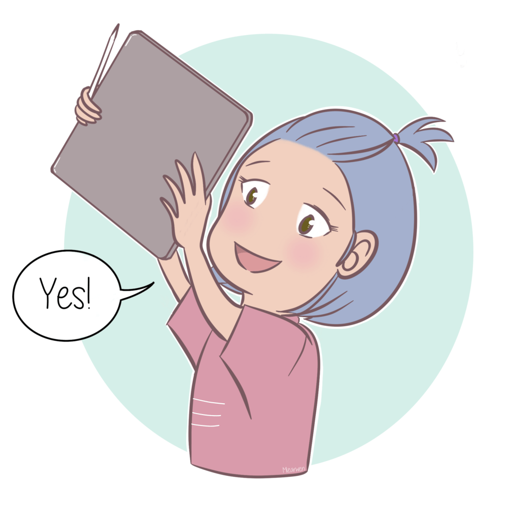 Self-accomplishment for completing sketches on the sketchbook.